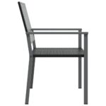 Chaises de jardin lot de 2 noir 54x62,5x89 cm résine tressée – Image 3