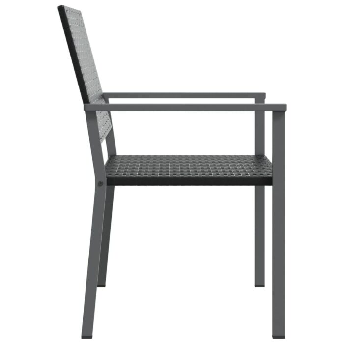 Chaises de jardin lot de 2 noir 54x62,5x89 cm résine tressée – Image 3