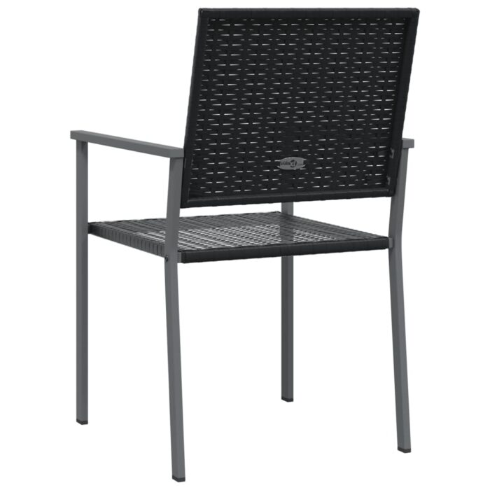 Chaises de jardin lot de 2 noir 54x62,5x89 cm résine tressée – Image 4