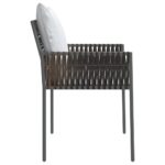 Chaises de jardin et coussins lot de 2 marron 54x61x83 cm rotin – Image 3