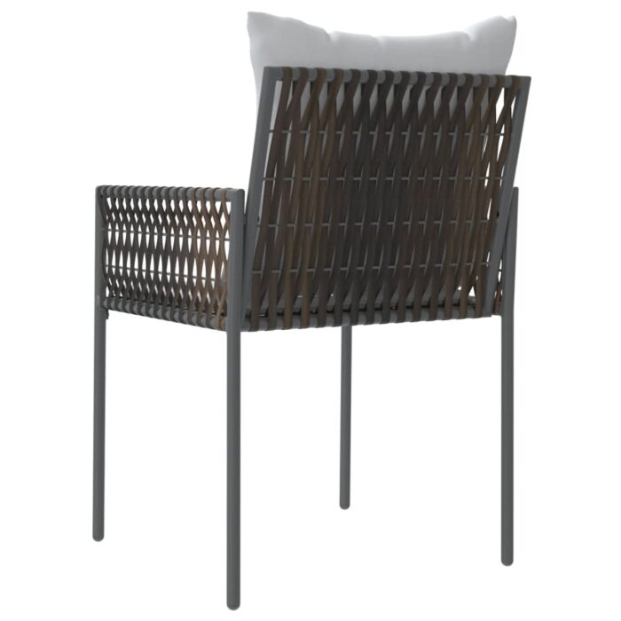 Chaises de jardin et coussins lot de 2 marron 54x61x83 cm rotin – Image 4