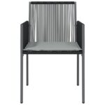 Chaises de jardin et coussins lot de 2 noir 54x60,5x83,5 cm – Image 2