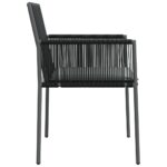Chaises de jardin et coussins lot de 2 noir 54x60,5x83,5 cm – Image 3
