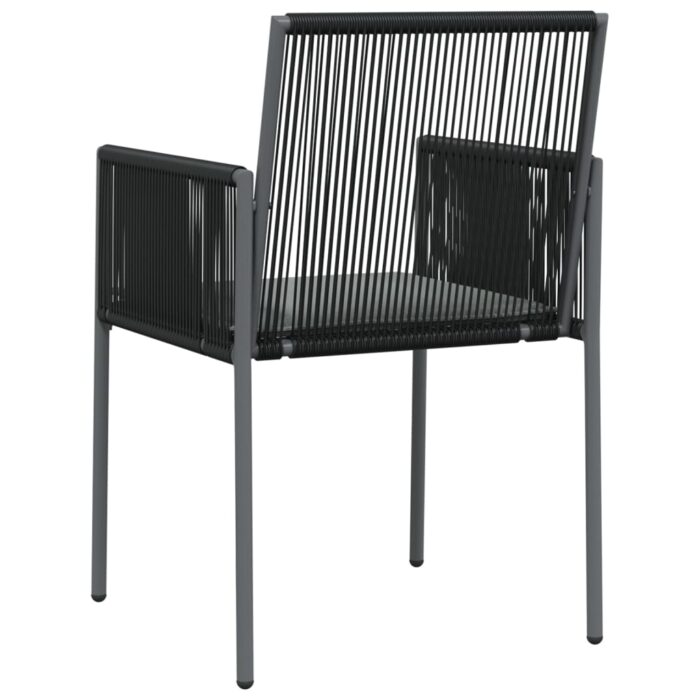 Chaises de jardin et coussins lot de 2 noir 54x60,5x83,5 cm – Image 4