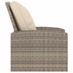 Fauteuil inclinable de jardin avec coussins marron clair rotin – Image 2