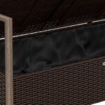 Banc de jardin à 2 places avec coussins Marron Résine tressée – Image 5