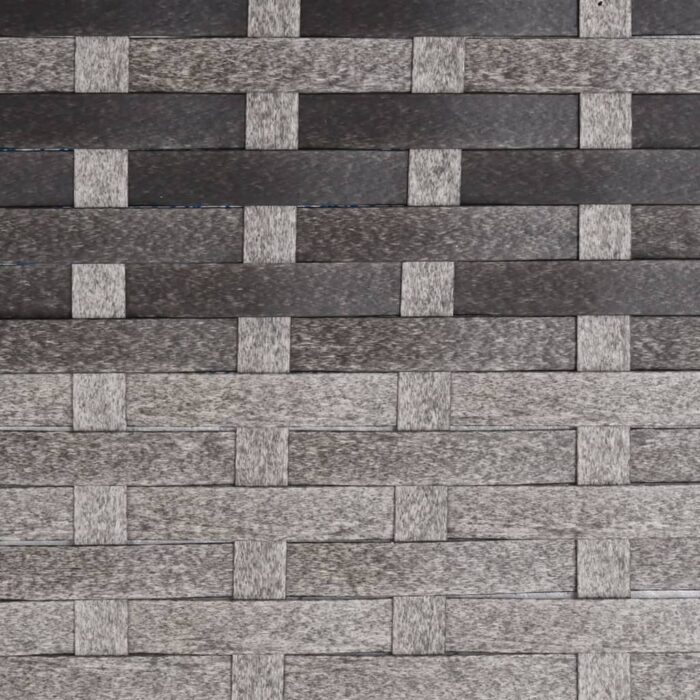 Chaise de jardin avec tabouret gris résine tressée – Image 7