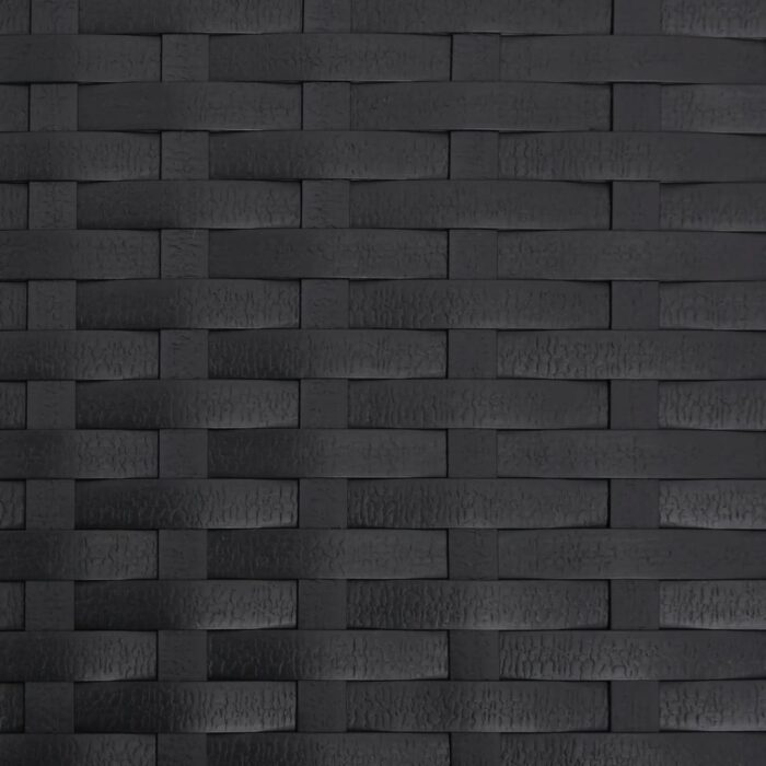 Chaise de jardin avec tabouret noir résine tressée – Image 7