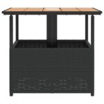 Table de jardin avec trou de parasol noir résine tressée – Image 4