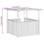 Table de jardin avec trou de parasol noir résine tressée – Image 7