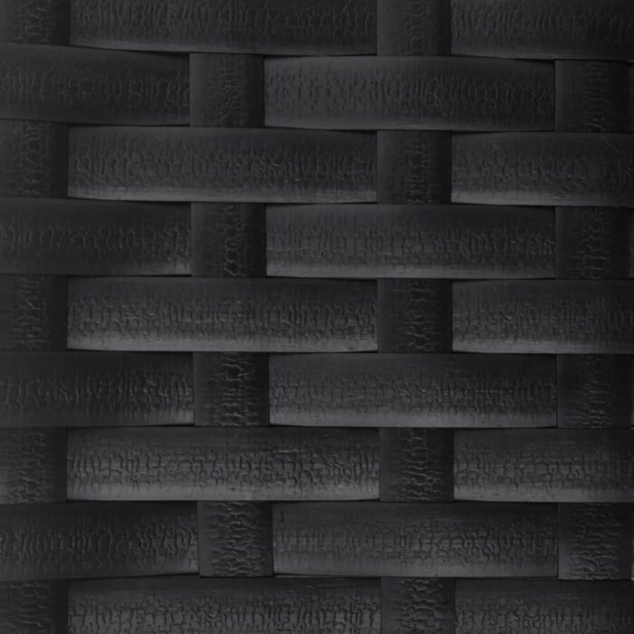 Banc de jardin à 2 places avec coussin noir résine tressée – Image 5