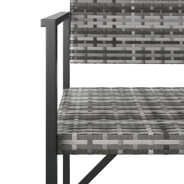 Banc de jardin à 2 places gris résine tressée – Image 4