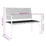 Banc de jardin à 2 places gris résine tressée – Image 6