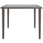 Table de jardin gris 48x48x37 cm acier – Image 2
