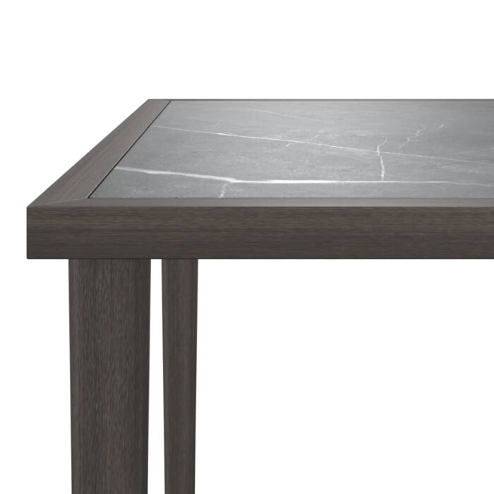 Table de jardin gris 48x48x37 cm acier – Image 3