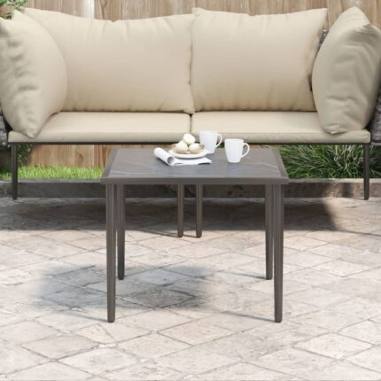 Table de jardin gris 48x48x37 cm acier
