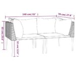 Canapés d'angle de jardin et coussins 2 pcs gris résine tressée – Image 5