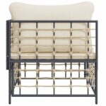 Canapé d'angle de jardin avec coussin beige résine tressée – Image 3