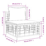 Canapé central de jardin avec coussin beige résine tressée – Image 5