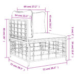 Canapé d'angle de jardin avec coussin gris foncé résine tressée – Image 6