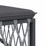 Canapé d'angle de jardin avec coussins anthracite tissu tissé – Image 4