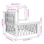 Canapé d'angle de jardin avec coussins anthracite tissu tissé – Image 6