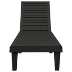 Chaises longues lot de 2 noir 155x58x83 cm polypropylène – Image 3