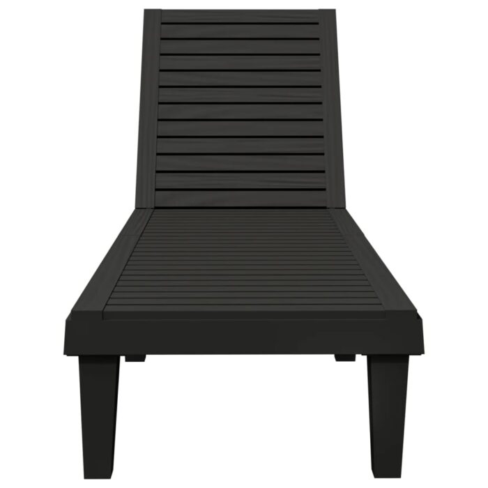 Chaises longues lot de 2 noir 155x58x83 cm polypropylène – Image 3