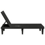 Chaises longues lot de 2 noir 155x58x83 cm polypropylène – Image 4