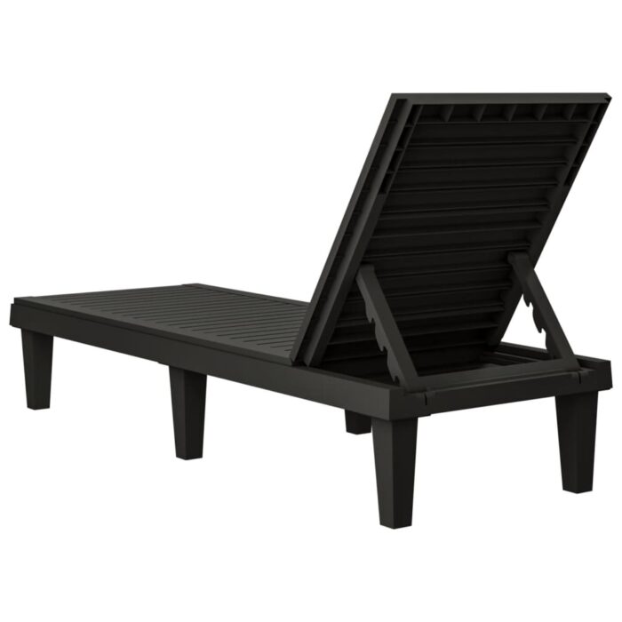 Chaises longues lot de 2 noir 155x58x83 cm polypropylène – Image 5