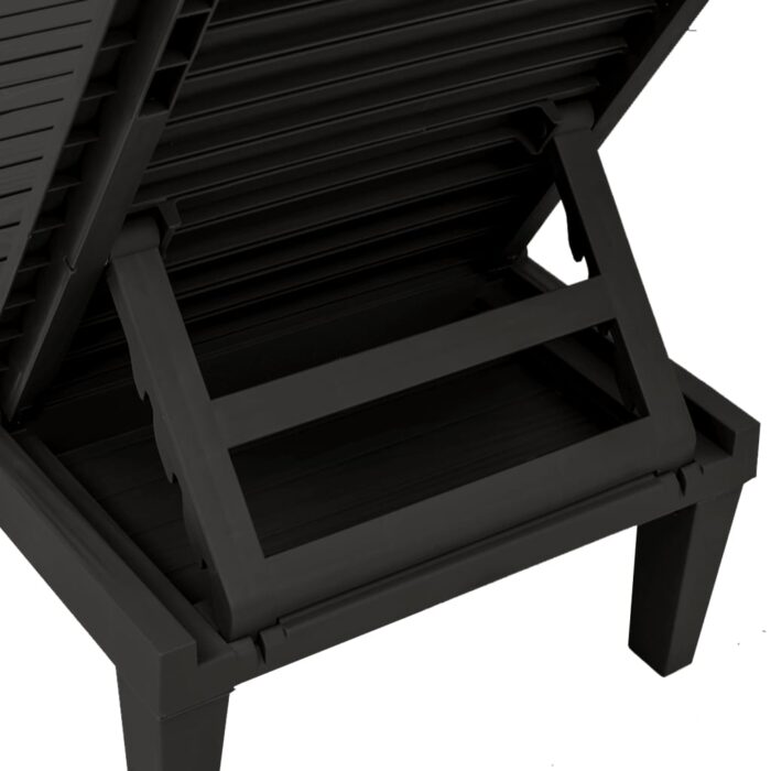 Chaises longues lot de 2 noir 155x58x83 cm polypropylène – Image 8