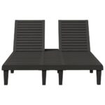 Chaise longue double noir 155x138x83 cm polypropylène – Image 2