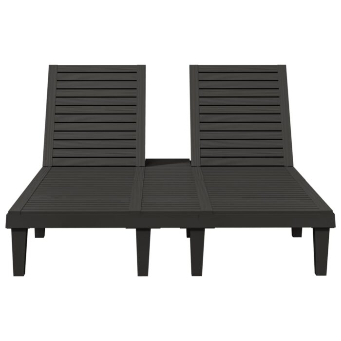 Chaise longue double noir 155x138x83 cm polypropylène – Image 2