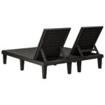 Chaise longue double noir 155x138x83 cm polypropylène – Image 4