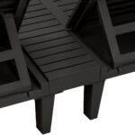 Chaise longue double noir 155x138x83 cm polypropylène – Image 7