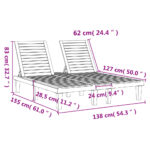 Chaise longue double noir 155x138x83 cm polypropylène – Image 8