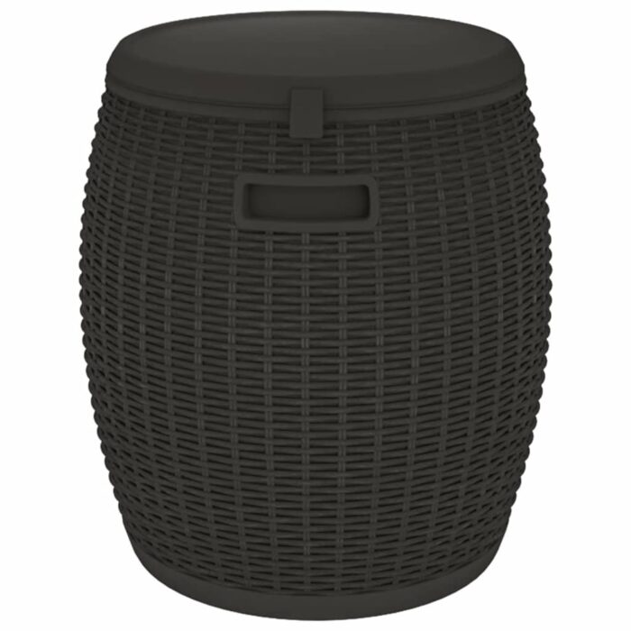 Boîte de rangement de jardin 4 en 1 noir polypropylène – Image 4