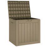 Boîte de stockage de jardin gris 55,5x43x53 cm polypropylène – Image 2