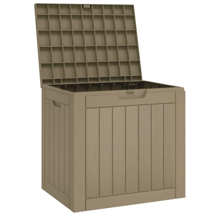 Boîte de stockage de jardin gris 55,5x43x53 cm polypropylène – Image 2