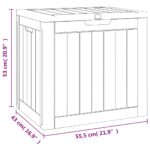 Boîte de stockage de jardin gris 55,5x43x53 cm polypropylène – Image 7