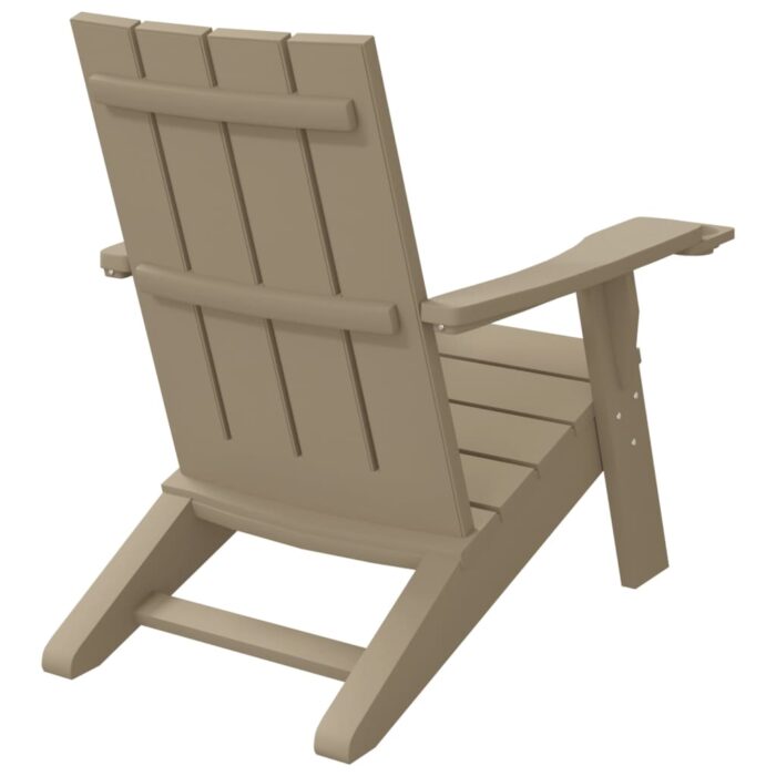 Chaise de jardin Adirondack marron clair 75x88,5x89,5 cm PP – Image 3