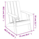 Chaise de jardin Adirondack marron clair 75x88,5x89,5 cm PP – Image 6