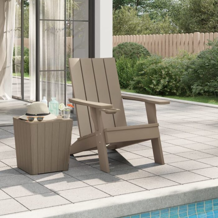 Chaise de jardin Adirondack marron clair 75x88,5x89,5 cm PP – Image 1