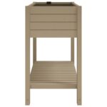 Lit surélevé de jardin marron clair 110x45x79 cm polypropylène – Image 2