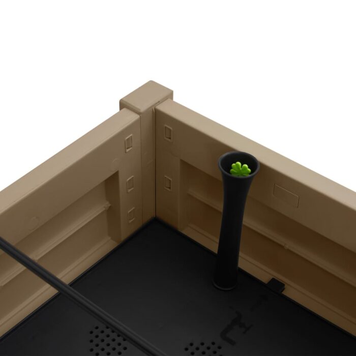 Lit surélevé de jardin marron clair 110x45x79 cm polypropylène – Image 3