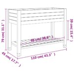 Lit surélevé de jardin blanc 110x45x79 cm polypropylène – Image 5