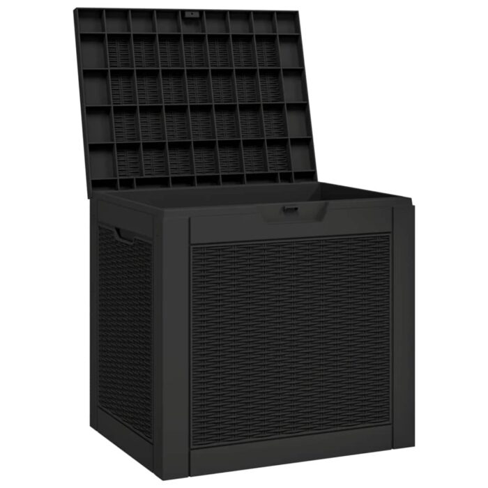 Boîte de stockage de jardin noir 55,5x43x53 cm polypropylène – Image 2