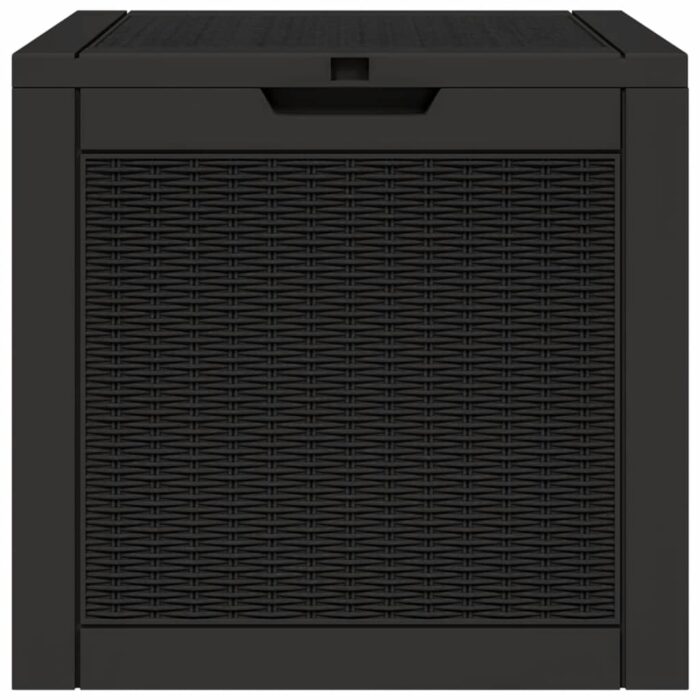 Boîte de stockage de jardin noir 55,5x43x53 cm polypropylène – Image 3