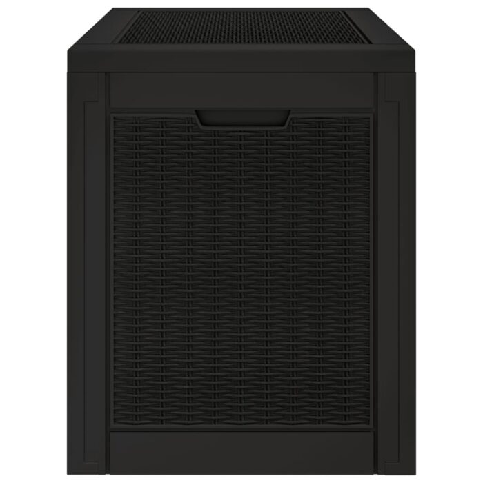 Boîte de stockage de jardin noir 55,5x43x53 cm polypropylène – Image 4