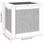 Boîte de stockage de jardin noir 55,5x43x53 cm polypropylène – Image 6